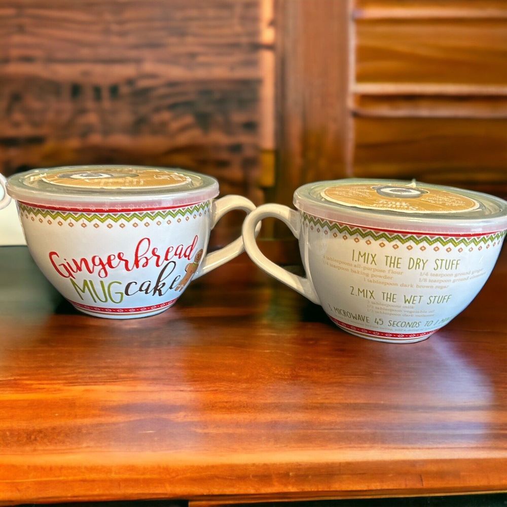Pier 1 Gingerbread Mug Cake Set Of 2
